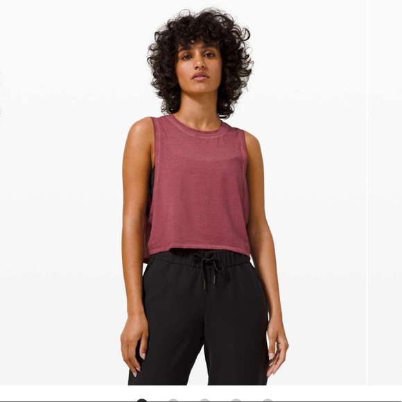 lululemon athletica Tops - Lululemon Cut Back Crop Tank *Wash Washed Chianti Size 6